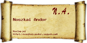 Noszkai Andor névjegykártya